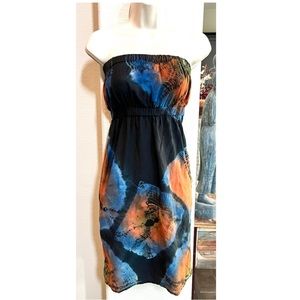 Like new boho Caline tie dye strapless dress. Sz S